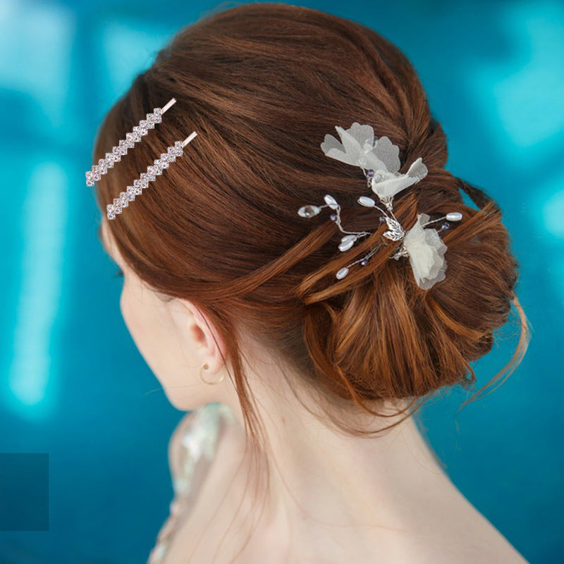 Best Diamond Claw Chain Hair Clip Bar Shaped Clip Wedding Hairware