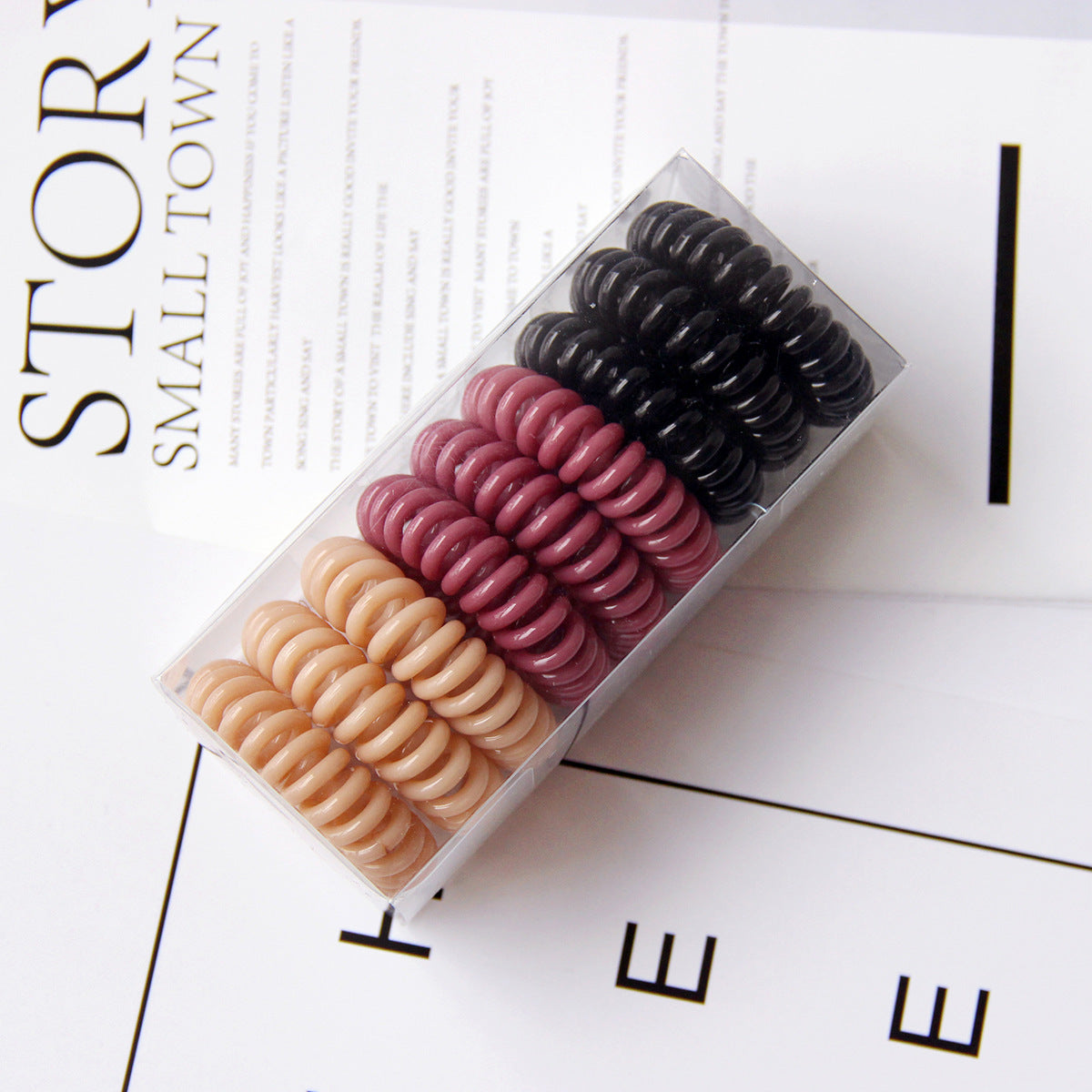 Telephone Line Head Rope Hair Ring Transparent Phone Ring