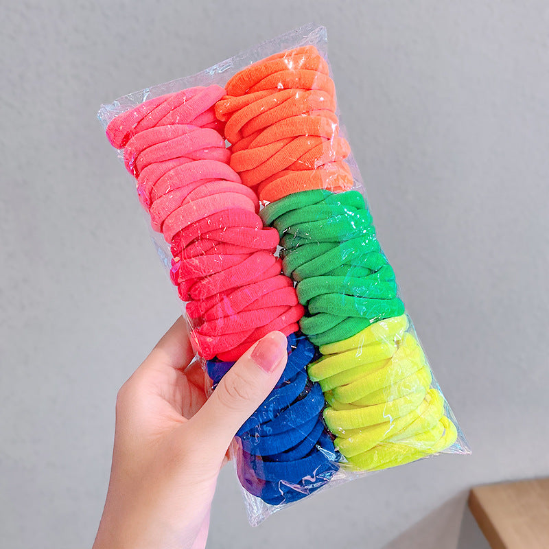 Candy Color Basic Hair Rope Hair Accessories Towel Hair Ring Combination Suit Simple All-match Rubber Band Headdress For Hair Ties