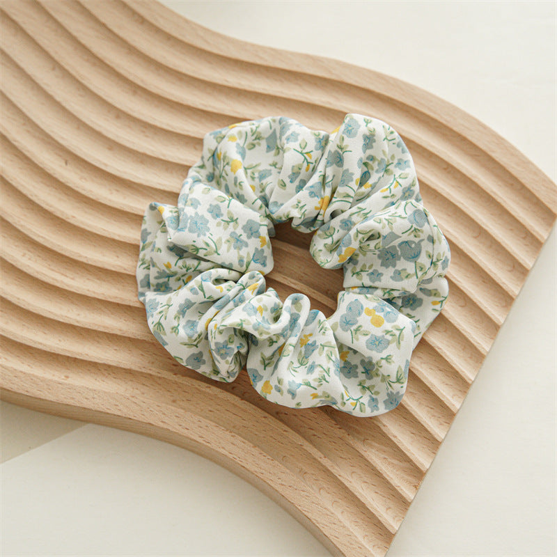 Catharanthus Roseus Blue Flower Chiffon Large Intestine Hair Ring