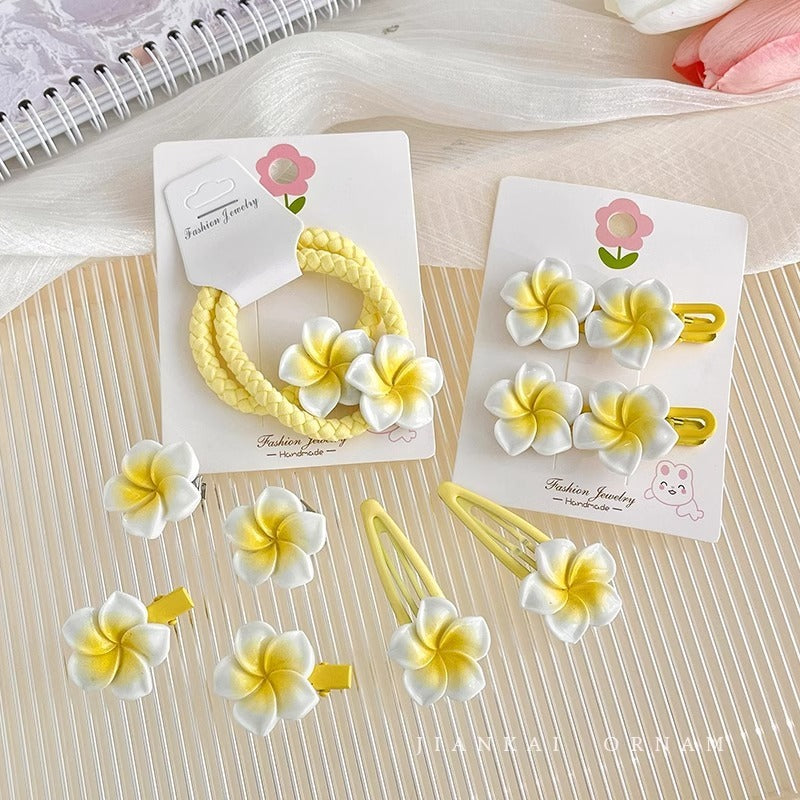 Plumeria Rubra Barrettes Female Side Cute