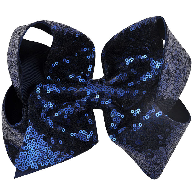 Women's Solid Color Sequin Big Bow Hair Clip