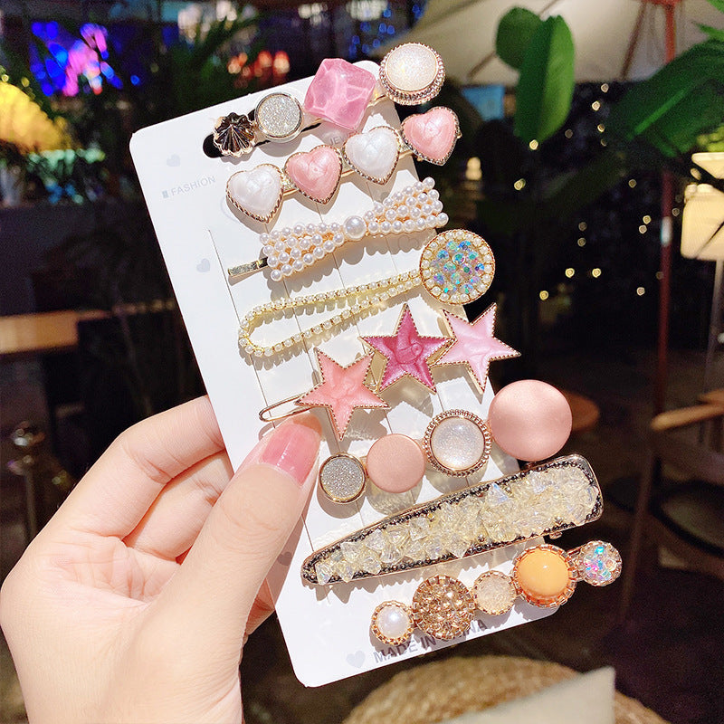 Pearl Hairpin Hair Accessories Mermaid Princess Hairpin Bangs Clip Side Clip Heavy Industry