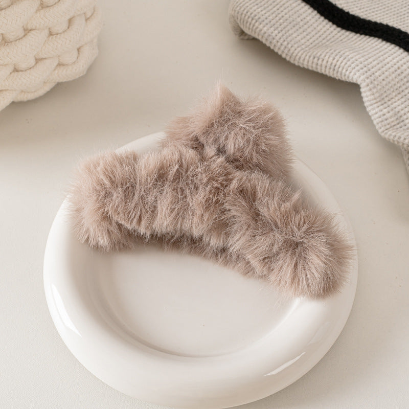 Fashion Simple Temperament Plush Hair Clip