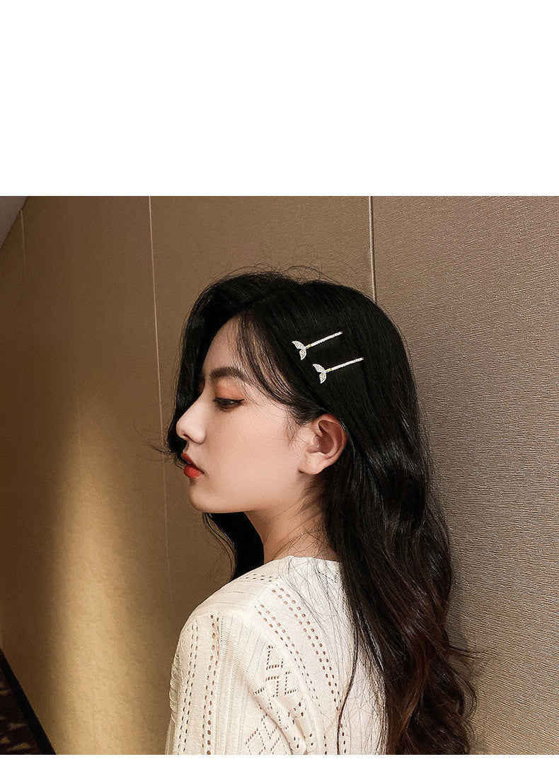 Best Nice Ladies hairpin mermaid diamond hair clip word clip