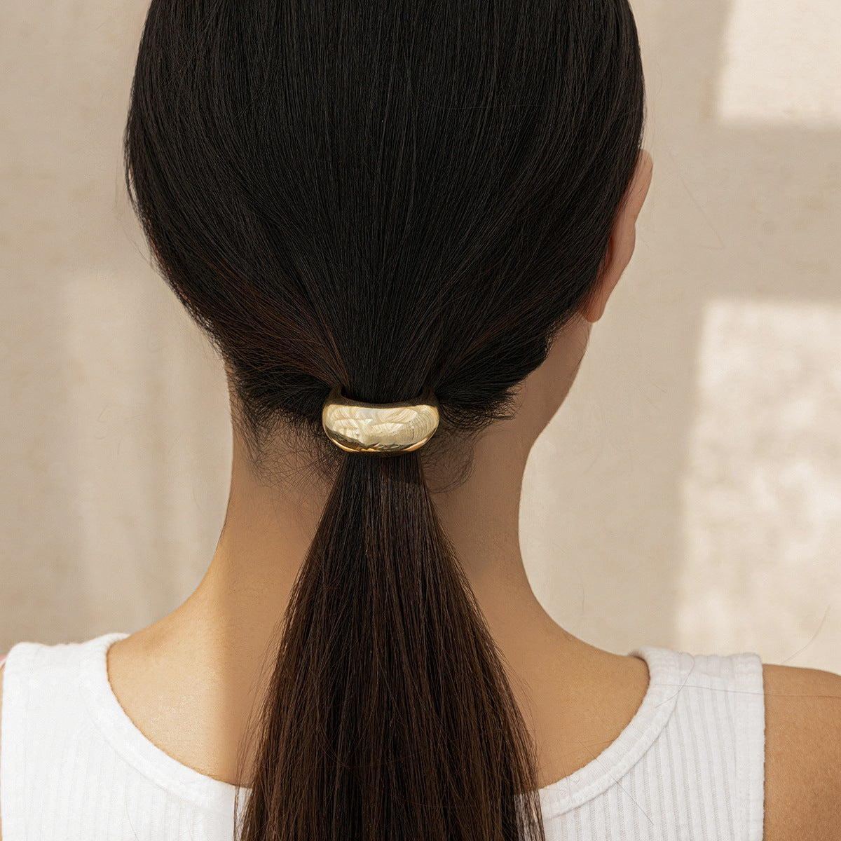 Best Personalized Glossy Elastic Hair Ring Female Geometry