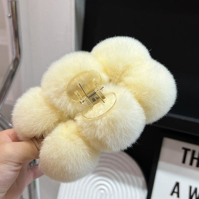 PINRex Rabbit Hair Ball Clip Large Hairpin Headwear