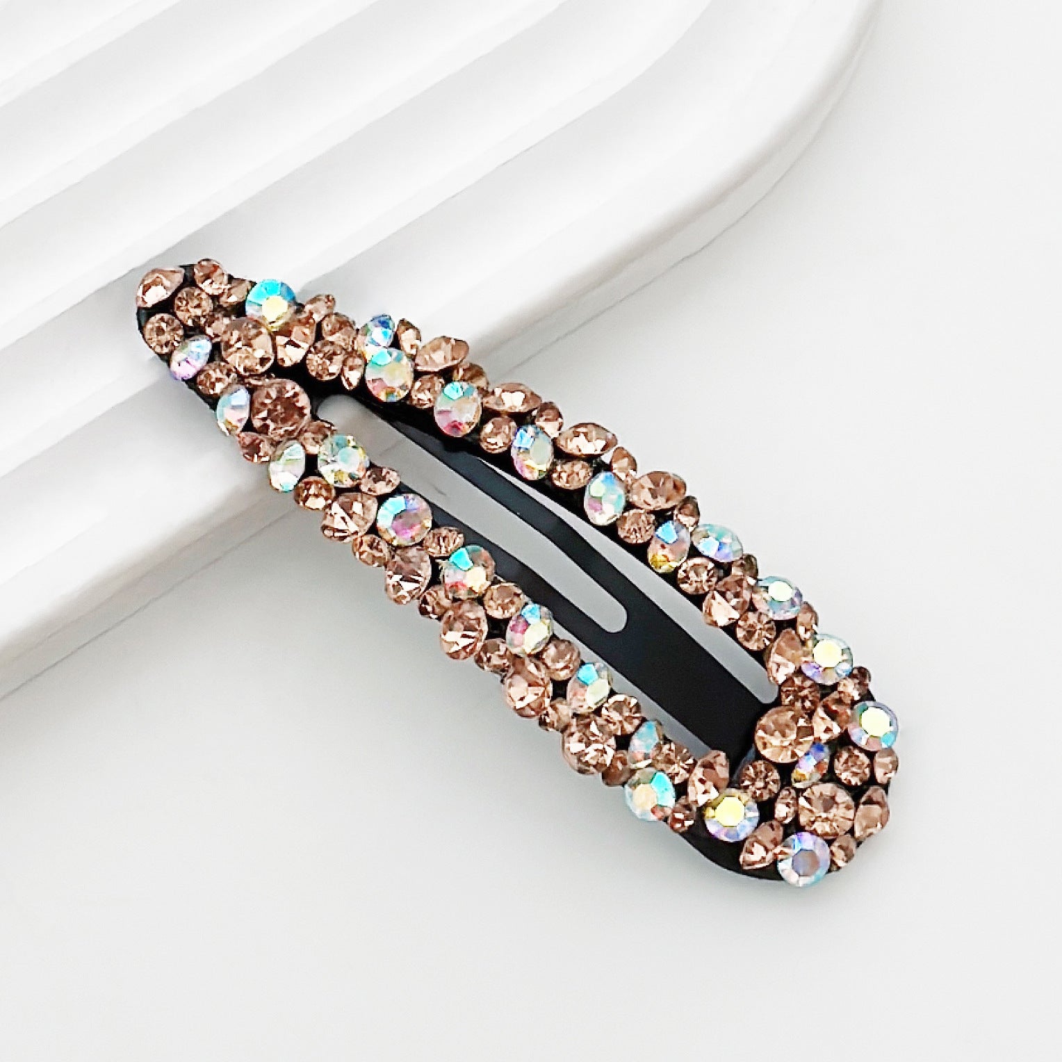 Diamond Colorful Crystals Rectangular BB Clip Break Hair Side Bang Clip