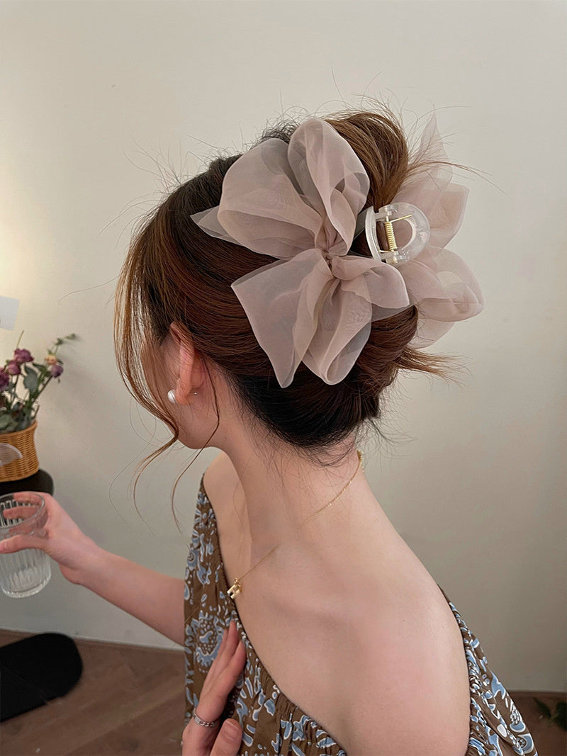 Mesh Bow New Headwear Temperament Large Hair Clip