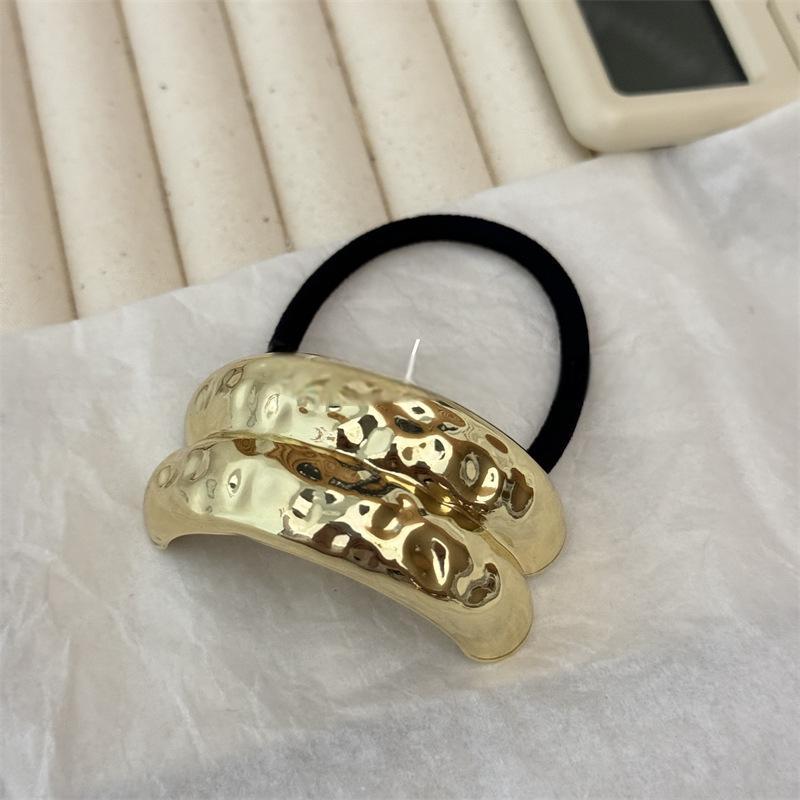 Special-interest Design Personality Alloy Concave-convex Elastic Hair Ring Versatile Cold Geometric Retro Temperament Headband