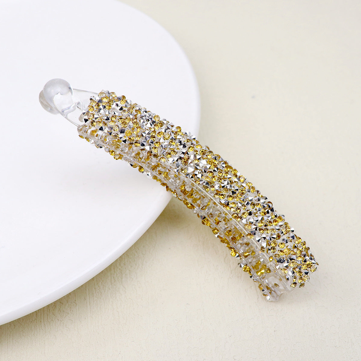 Diamond In The Debris 10cm Banana Clip Pearl Hair Bun