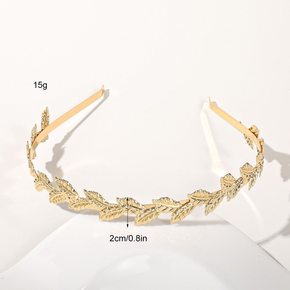 Metal Leaves Headband Bride Hair Clip Headdress