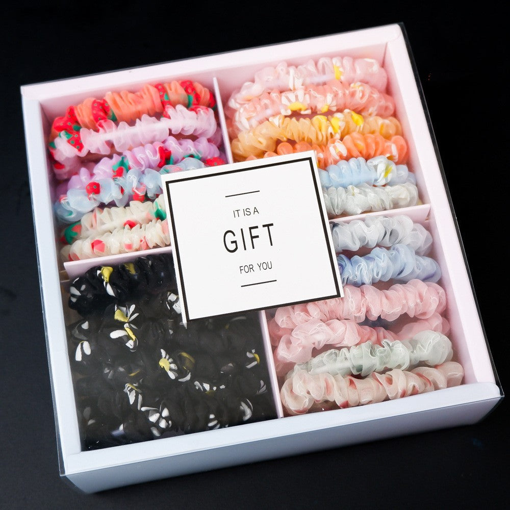 Girl's Popular Large Intestine Hair Ring Gift Box