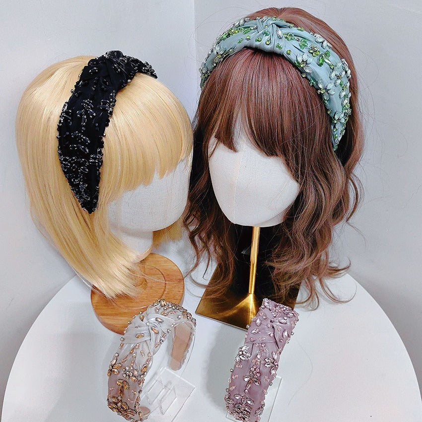 Silk Fabric Diamond-embedded Gorgeous Headband