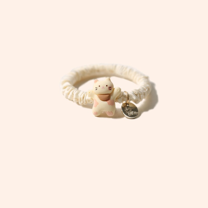 Cute Kitty Large Intestine Hair Ring