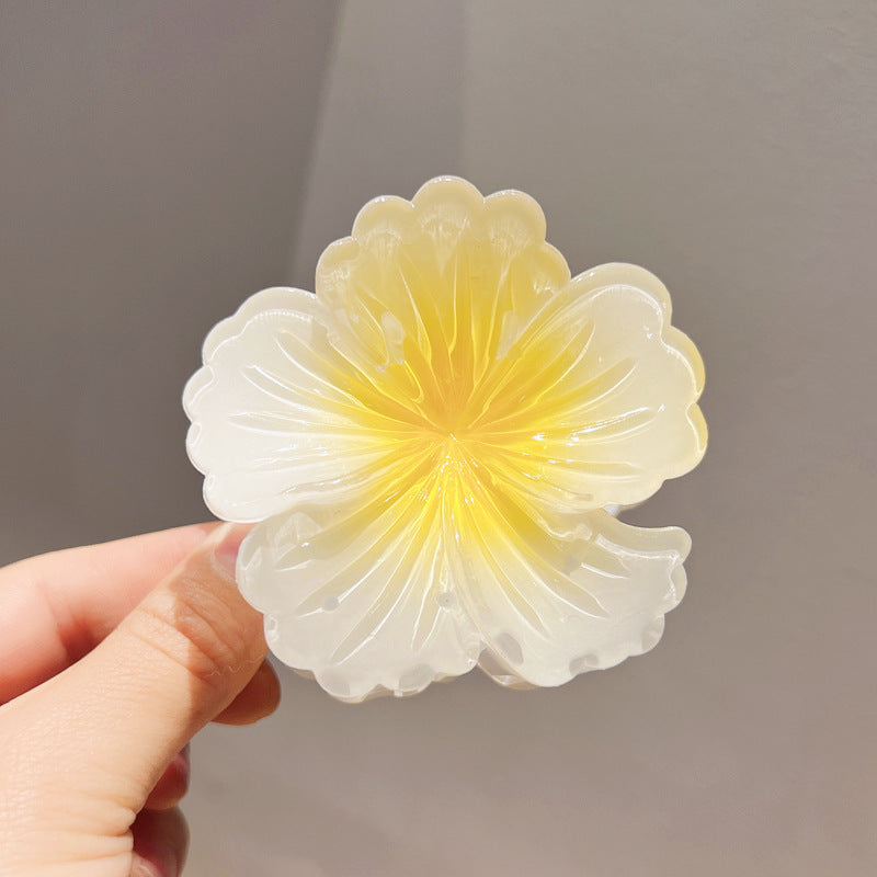 Gradient Color Curly Heart Flower Barrettes Large Headdress