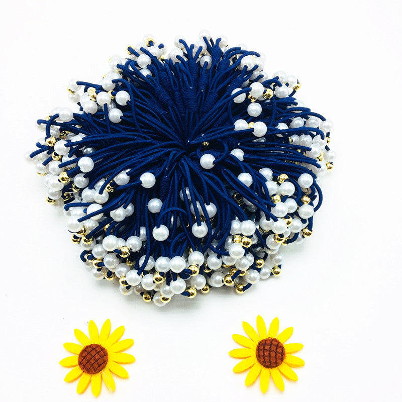 Men's And Women's Fashion High Elasticity Pearl Hair Ring