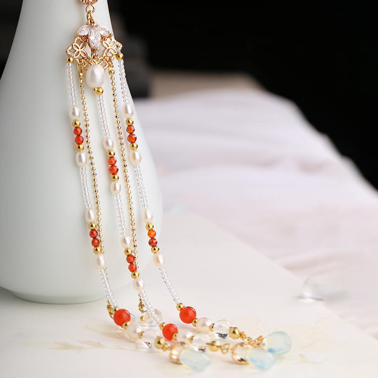 Ancient Style Handmade Hair Crown Fringed Gradient All-match Hair Accessories