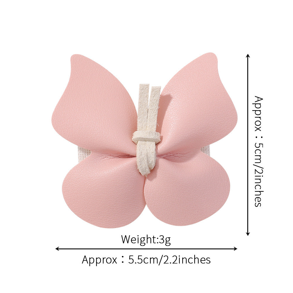 New PU Leather Butterfly Full Bag Clip Children's Barrettes