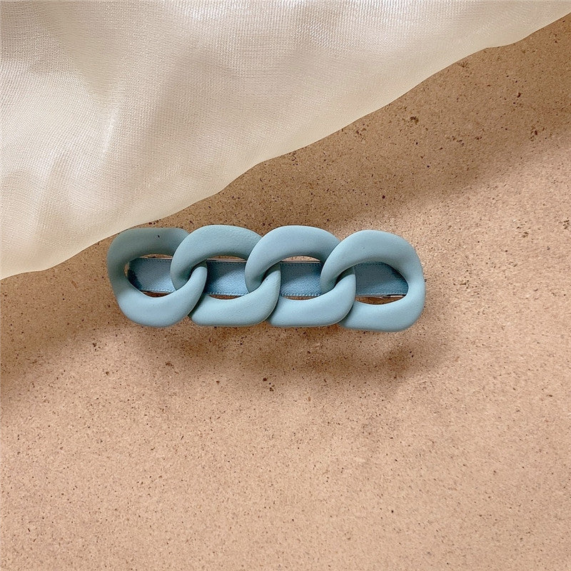 Women's Fashion Simple Color Chain Twist Barrettes
