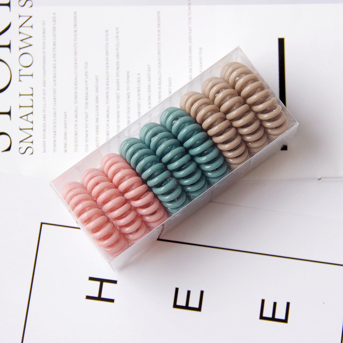 Telephone Line Head Rope Hair Ring Transparent Phone Ring