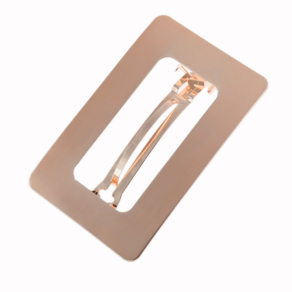 Large Rectangular Hollow Barrettes Brushed