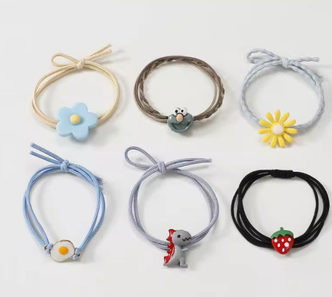 Cute Soft Rubber Cartoon Hair Band Little Girl Hair Elastic Band Hair RopeHair Ring