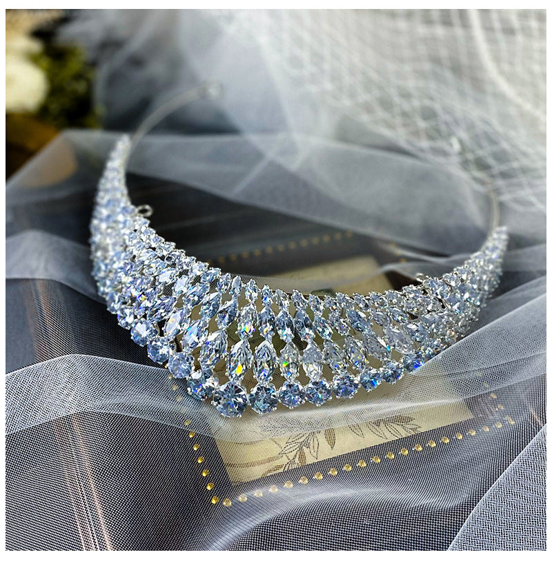 Full Diamond Super Flash Zircon Crown Headdress Queen Headband