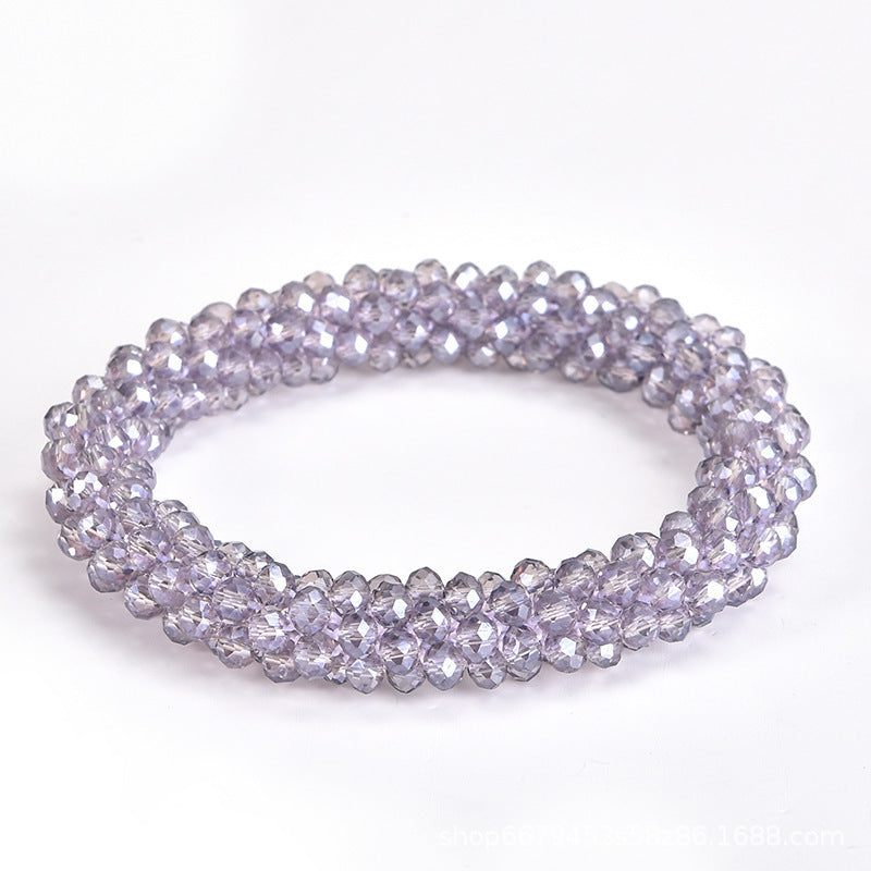Crystal Color Elastic Rubber Band Hair Ring Ponytail Simple