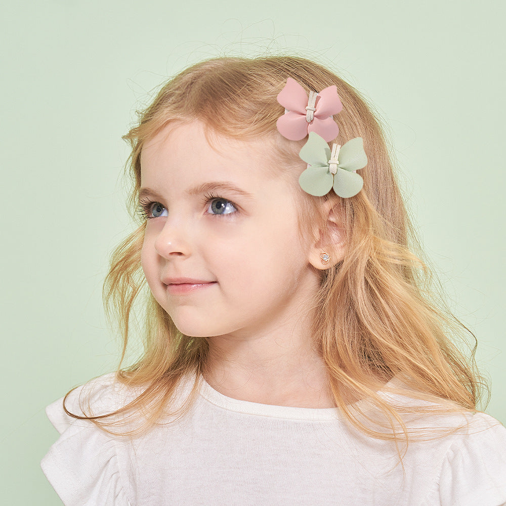New PU Leather Butterfly Full Bag Clip Children's Barrettes