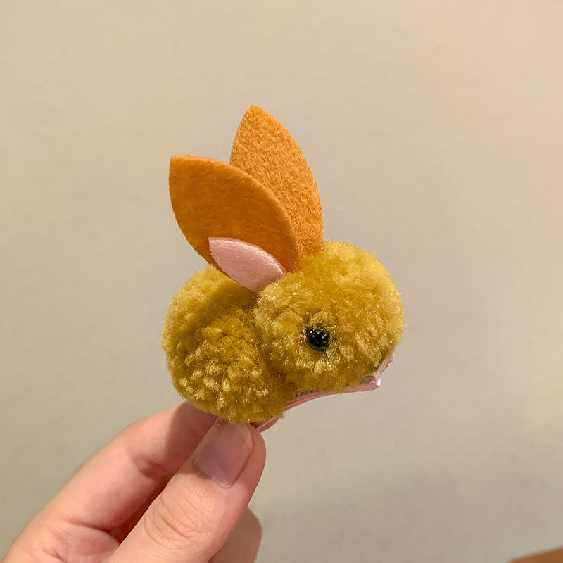 Cute Bunny Three-dimensional Barrettes Children's Plush Clip