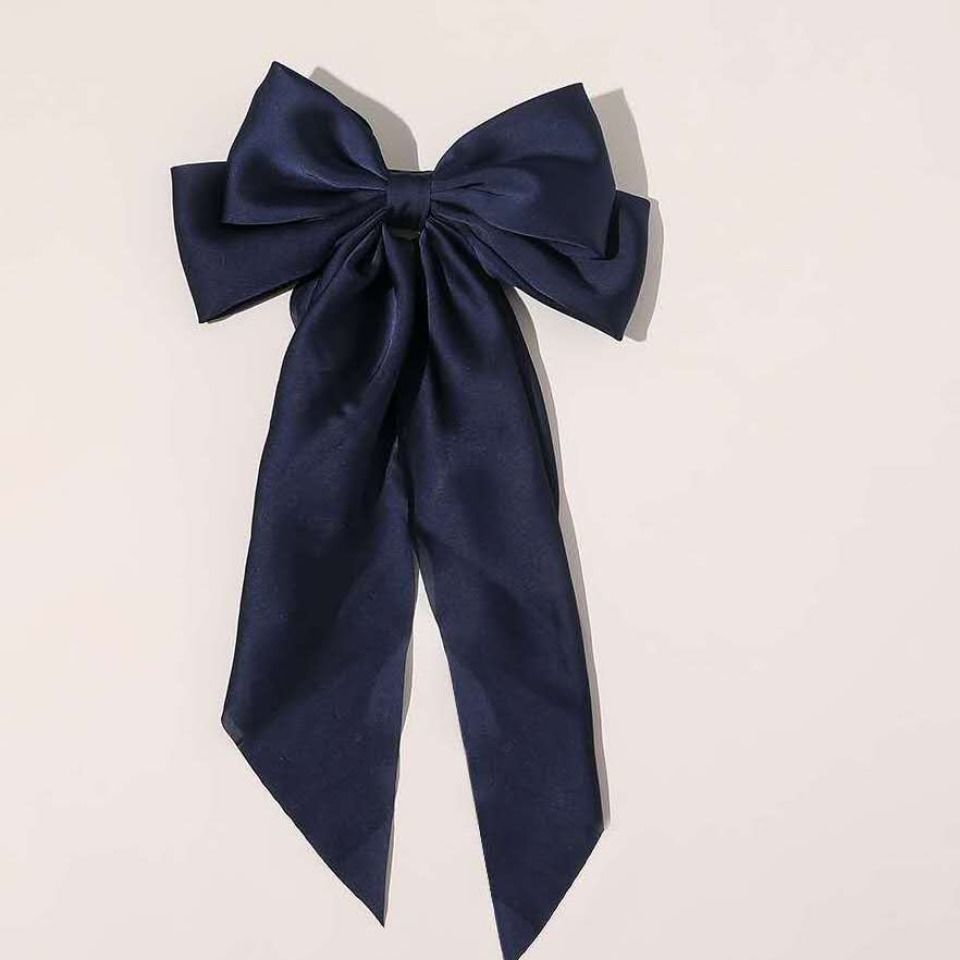 Bow Ribbon Hairpin Simple Retro Fabric Back Head Spring Clip Women's Hair Accessories