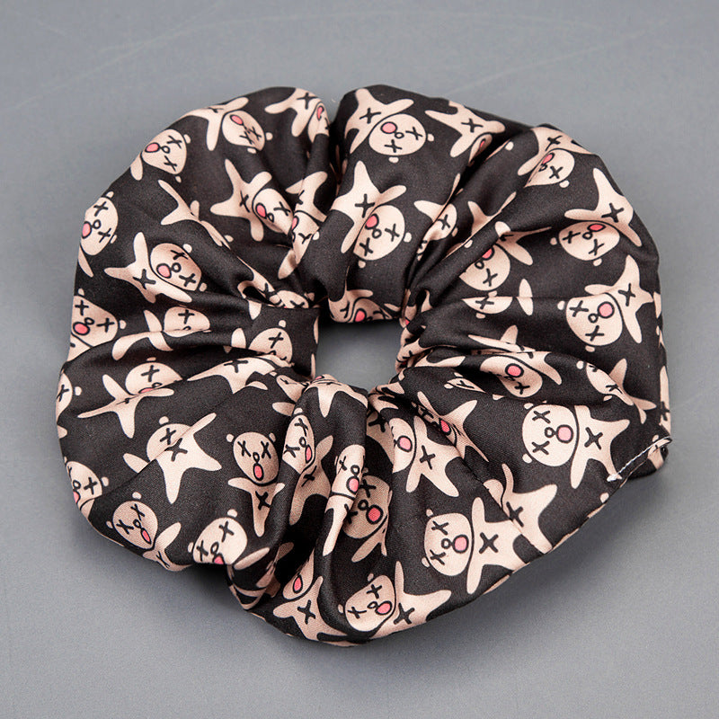 Halloween Series Cartoon Printed Wide-brimmed Pleated Hair Ring