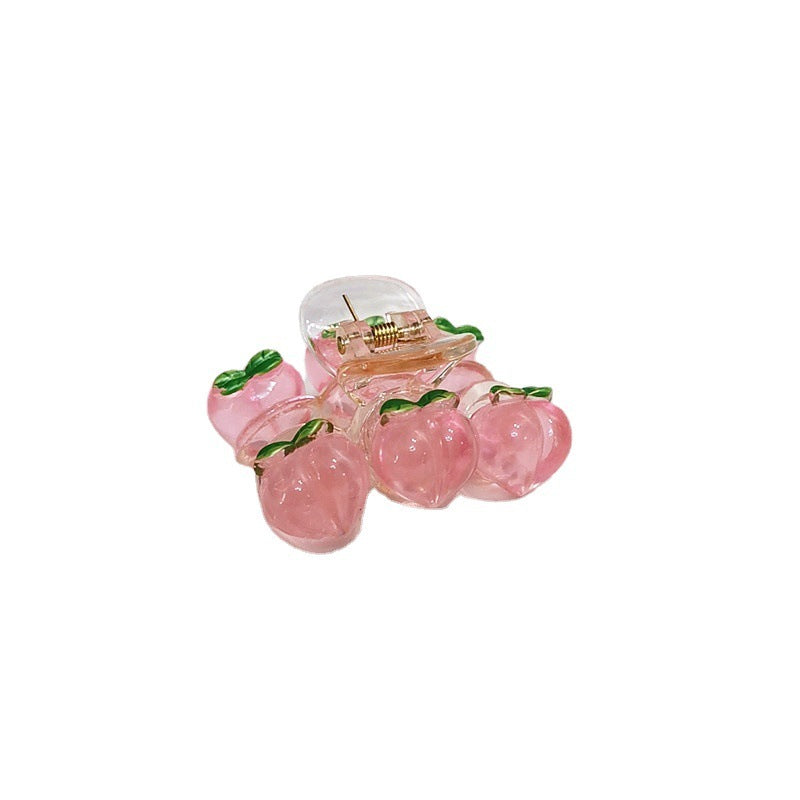 Transparent Peach Soft Girl Sweet Hair Shark Clip