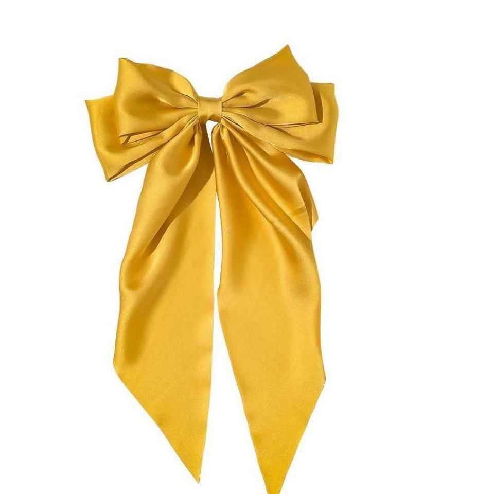 Bow Ribbon Hairpin Simple Retro Fabric Back Head Spring Clip Women's Hair Accessories