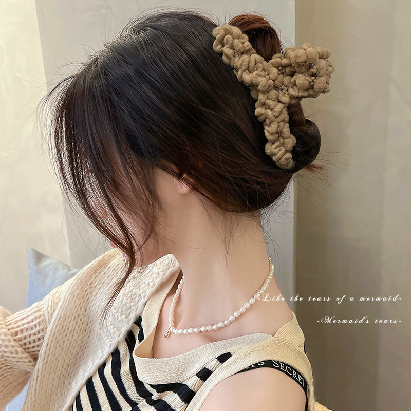 Back Head Curling Hair Simple Temperament Wool Hair Clip