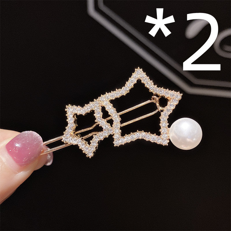 Five-pointed star rhinestone hair clip Liu Haibin clip