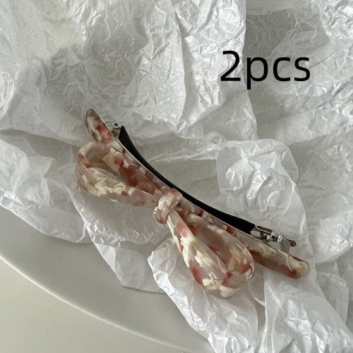 Acetate Bow Spring Side Clip Hair Accessories Elegant