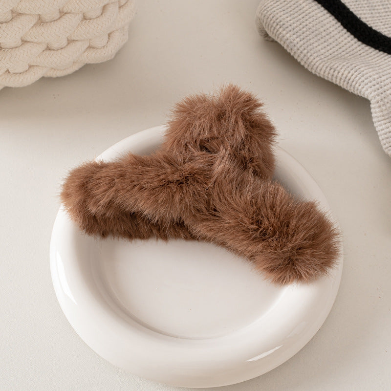 Fashion Simple Temperament Plush Hair Clip