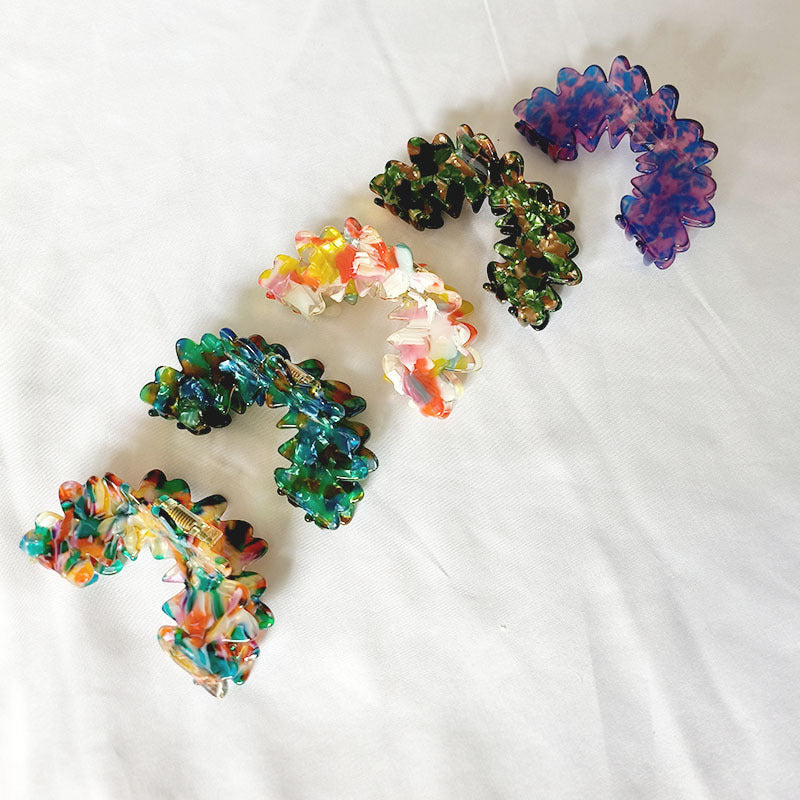French High-grade Wave Clouds Grip Barrettes
