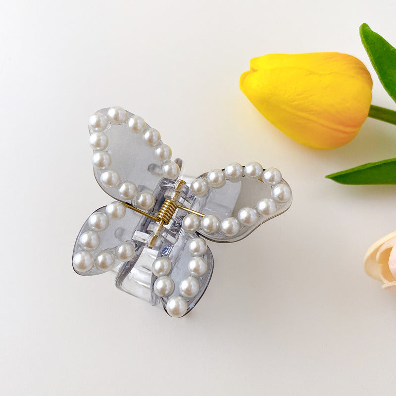Medium Butterfly Shape Pearl Fancy Pearl Jelly Palette Hair Clip