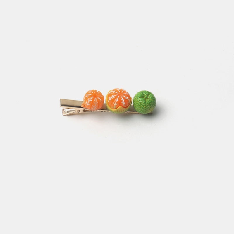 Summer Colorful Fruit Barrettes Sweet Japanese Childlike Orange Side Clip