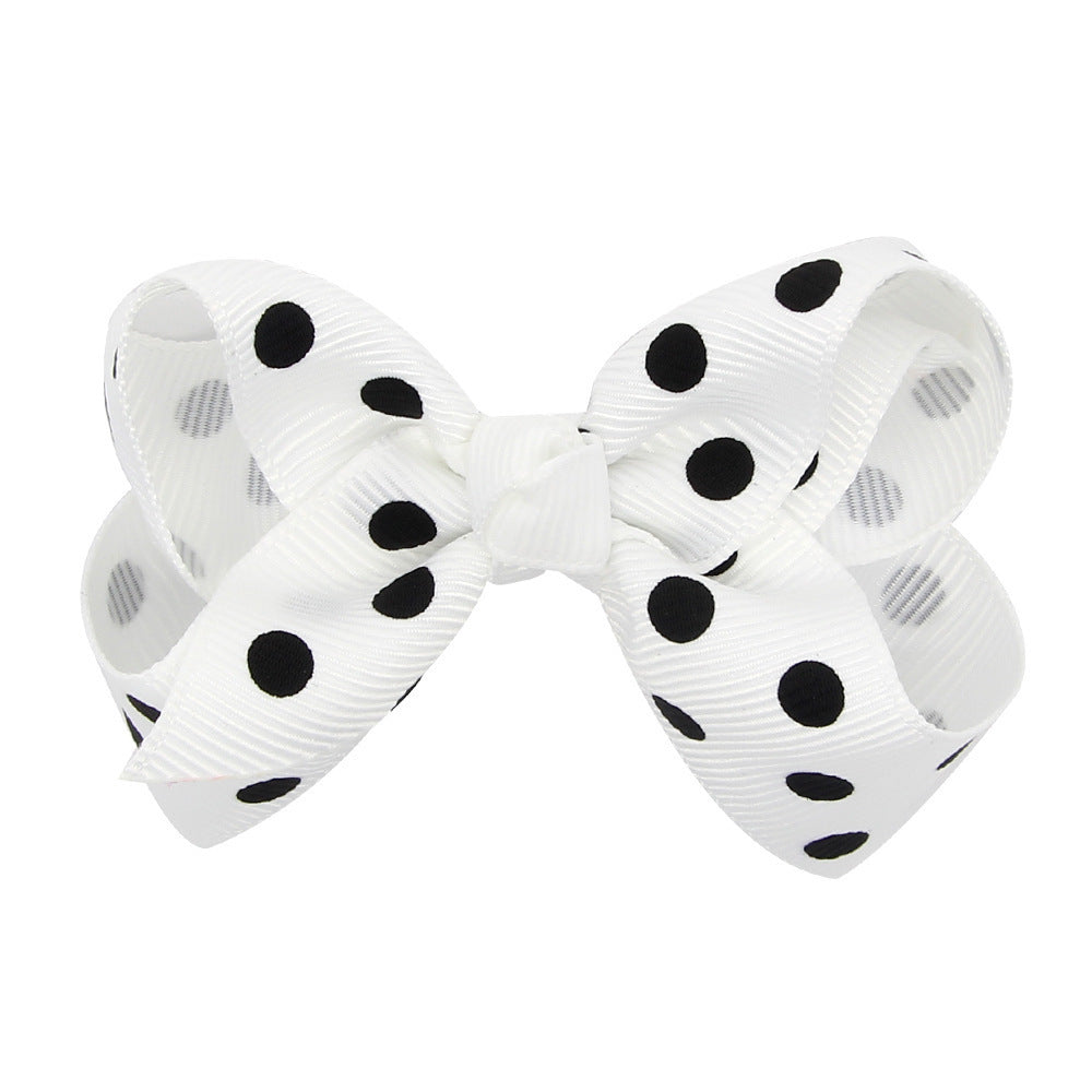 Girls' Polka Dot Print Bow Hair Clip