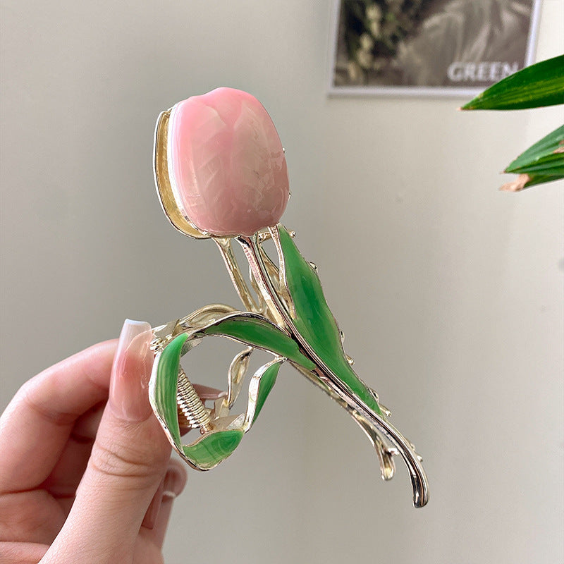 New Tulip Flower Hair Clip Simple And Versatile