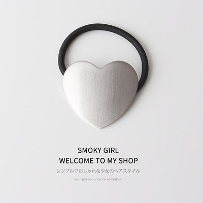 European And American Ins Cold Style Geometric Metal Brushed Hollow Hair Ring