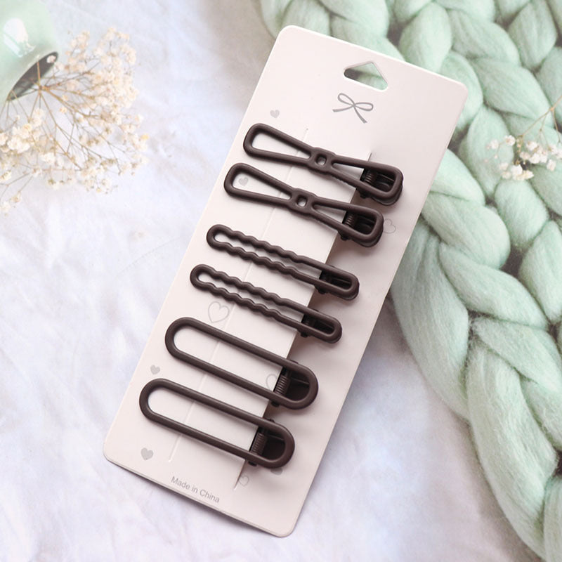 Coffee Color Series Barrettes Girl Side Clip Duckbill Clip Internet Celebrity