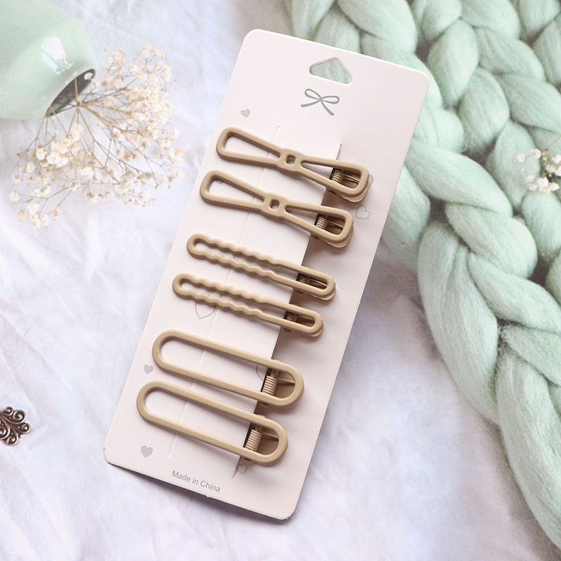 Coffee Color Series Barrettes Girl Side Clip Duckbill Clip Internet Celebrity