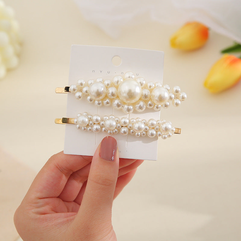 New Korean Style Simple Elegant Pearl Hairpin Clip Girls' Heart Online Red Hair Accessories Wholesale