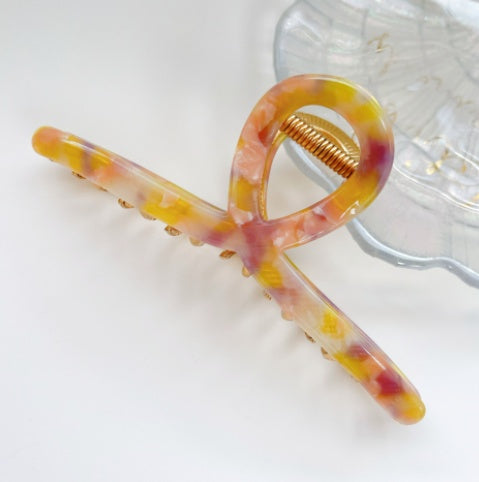 Large Acetate Grab Back Of Head Metal Hair Clip