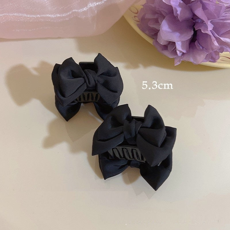 Sweet Satin Bow Hair Accessories Grip Small Size